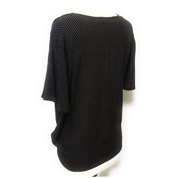 BLUE RAIN Polka Dot Button Front Top Tie Waist S - Picture 6 of 7